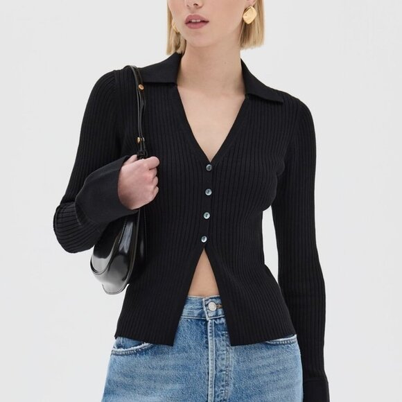 Valentina Ribbed Open Cardigan by Reformation - Picture 2 of 9